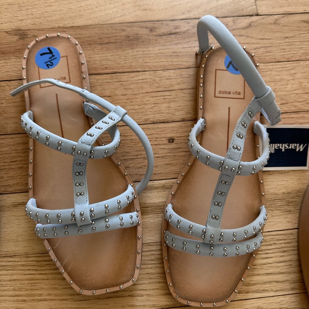 Dolce Vita Gray Sandals with Delicate Straps